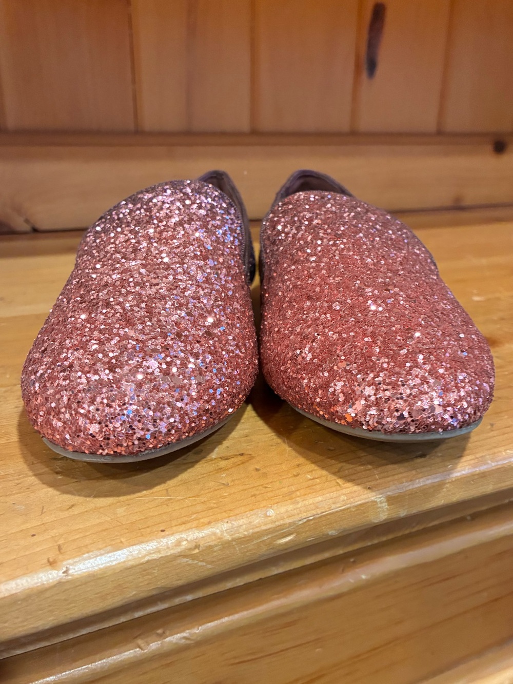Birdies The Starling Rose Gold Glitter Loafer Flats Size 6 New - Picture 4 of 9